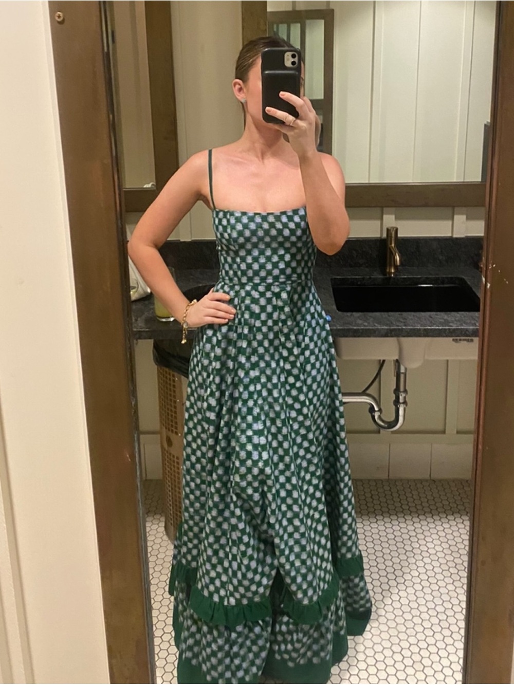 Green Patterned Maxi Dress